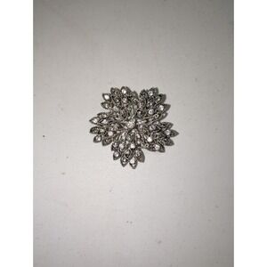 Vintage Graziano Brooch Rhinestones Silver Tone Pin